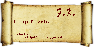 Filip Klaudia névjegykártya