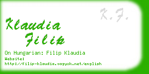 klaudia filip business card